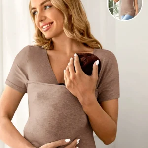 Maternity short-sleeve breastfeeding top